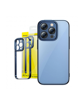 Baseus zestaw ochronny Glitter do iPhone 14 Pro Max (niebieski)