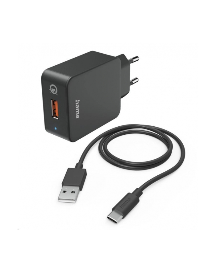 Hama Ładowarka sieciowa 19.5 W HAMA | ładowarka| Qualcomm® | 19.5 W | KABEL USB-C 1,5M | czarna główny