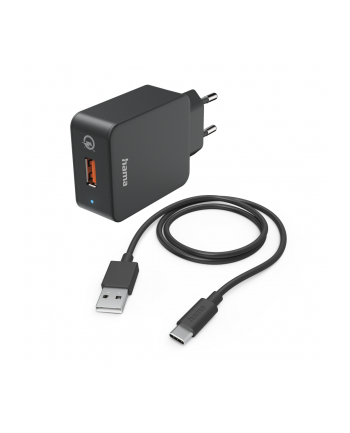 Hama Ładowarka sieciowa 19.5 W HAMA | ładowarka| Qualcomm® | 19.5 W | KABEL USB-C 1,5M | czarna nr 1