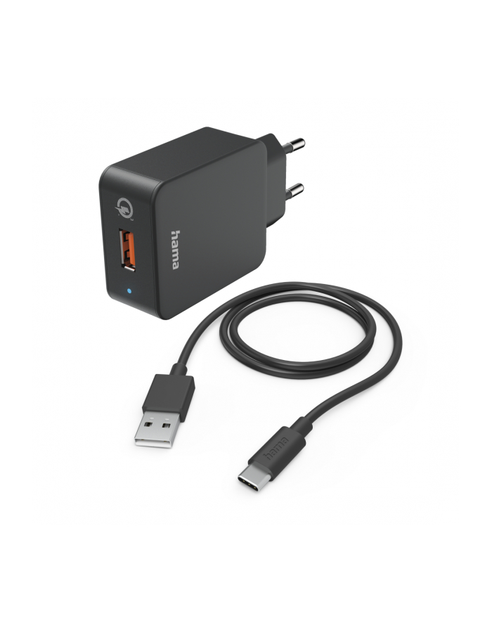 Hama Ładowarka sieciowa 19.5 W HAMA | ładowarka| Qualcomm® | 19.5 W | KABEL USB-C 1,5M | czarna główny