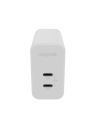 Mophie GaN Charger Dual - ładowarka sieciowa z podwójnym wejściem USB-C 67W biała ładowarka sieciowa - nr 1