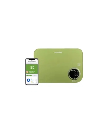 Sencor SKS 7070GG zielony Typ: smart |Blue Tooth | Aplikacja + baza Dine4fit | Maksymalne obciążenie [kg]: 5 | Jednostki: g/ml/lb/fl:oz | Duży wyświetlacz LCD z podświetleniem. nr 1