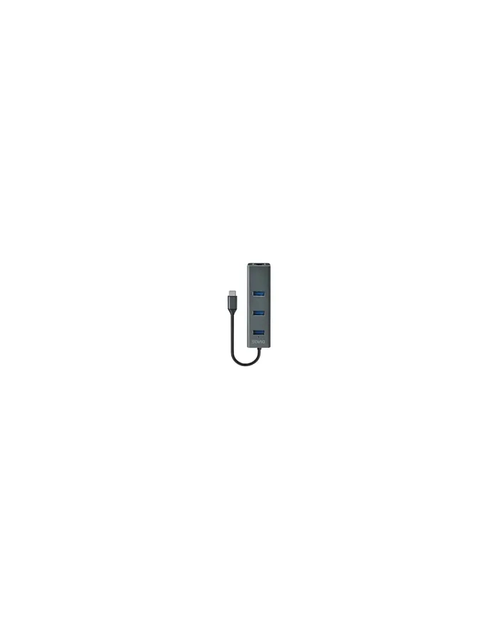 SAVIO AK-57 3-portowy HUB USB-C 3.1 GEN 1 z adapterem RJ-45 Gigabit Ethernet główny
