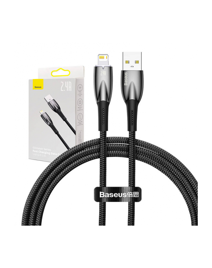 Kabel USB do Lightning Baseus Glimmer, 2.4A, 1m (czarny) główny