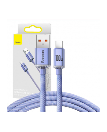 Kabel USB do USB-C Baseus Crystal Shine, 100W, 1.2m (fioletowy)