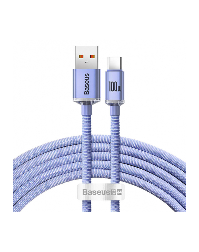 Kabel USB do USB-C Baseus Crystal Shine, 100W, 1.2m (fioletowy) główny