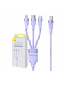 Baseus Flash Series 2 USB 3w1, USB-C + micro USB + Lightning, 100W, 1.5m (fioletowy) - nr 1