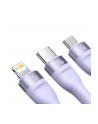 Baseus Flash Series 2 USB 3w1, USB-C + micro USB + Lightning, 100W, 1.5m (fioletowy) - nr 4