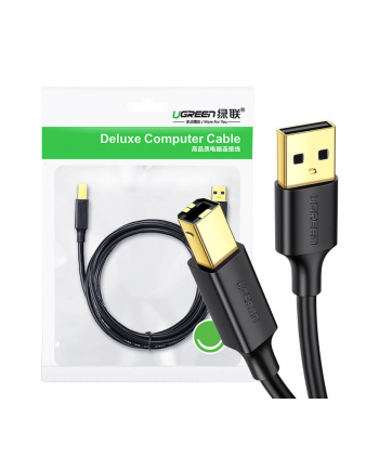 Ugreen US135 USB 2.0 A-B do drukarki, pozłacany, 2m czarny