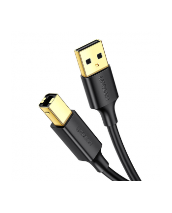 Ugreen US135 USB 2.0 A-B do drukarki, pozłacany, 2m czarny