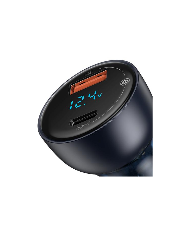 ładowarka Ładowarka samochodowa Baseus Particular Digital Display z wyświetlaczem, USB + USB-C, QC3.0+PD, 5A, 65W (szara) główny