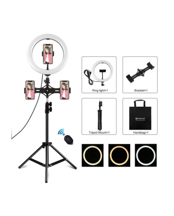 Puluz Lampa pierścieniowa / statyw LED 26cm 3x Smartfon PKT3070B nr 1