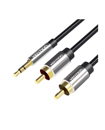 Vention BCFBJ 2 x RCA (Cinch) do miniJack 3.5mm, 5m (czarny)
