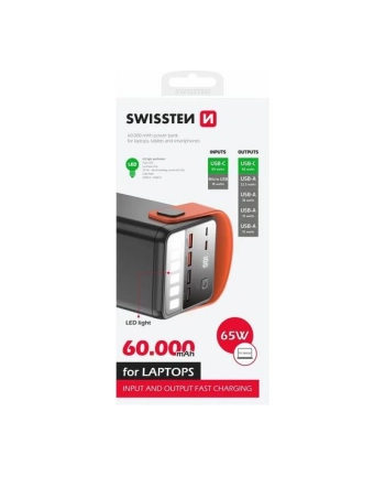 Swissten Power Line 60000 mAh 65W Power Delivery czarny