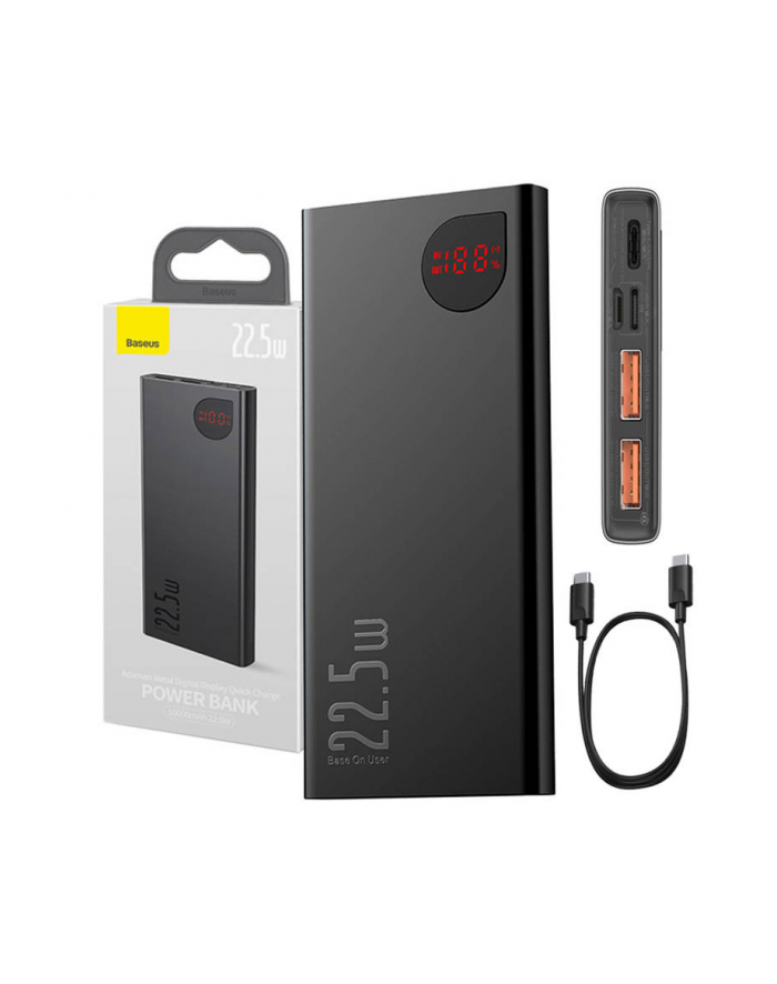 Baseus Adaman Metal 10000mAh 22.5W czarny główny