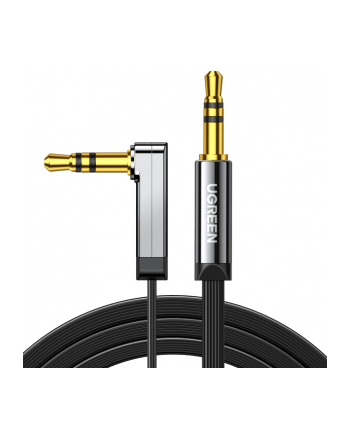 UGREEN kątowy miniJack 3,5mm AUX płaski 2m (czarny)