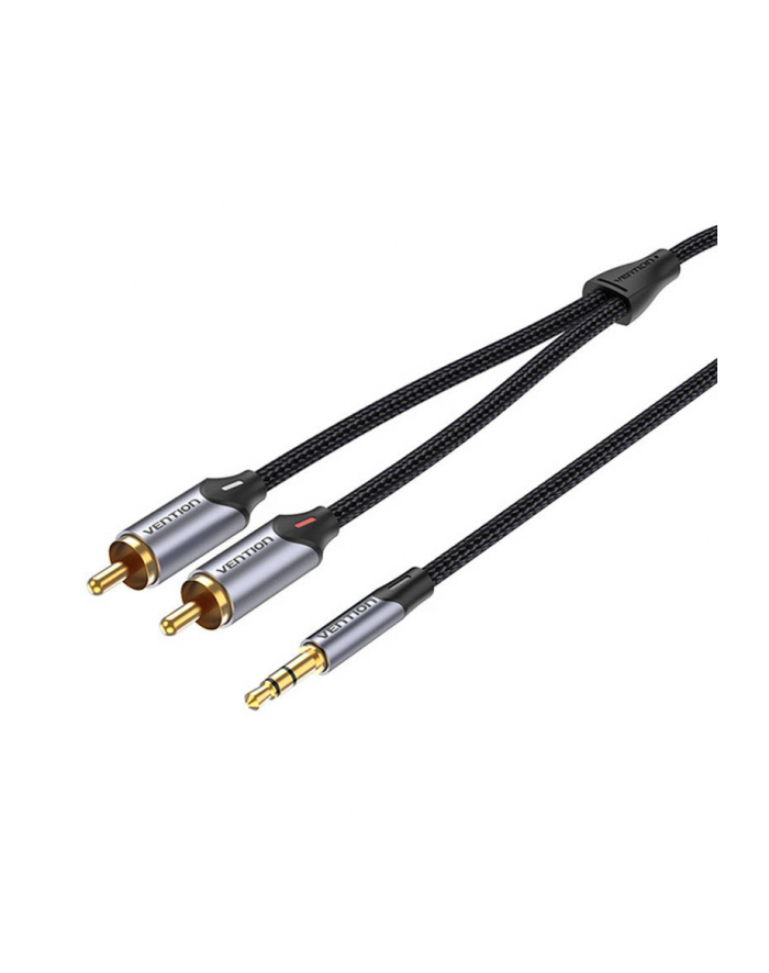 Vention BCNBK 2 x RCA (Cinch) do miniJack 3.5mm, 8m w oplocie (czarny) główny