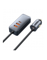 Baseus Share Together z przedłużaczem, 2x USB, 2x USB-C, 120W (szara) ładowarka samochodowa - nr 1