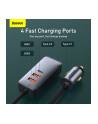 Baseus Share Together z przedłużaczem, 2x USB, 2x USB-C, 120W (szara) ładowarka samochodowa - nr 5