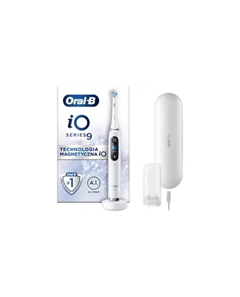Oral-B iO 9 biały Rodzaj: magnetyczne | Oscylacyjno-czerwonyacyjne:| Zasilanie: akumulatorowe | Akcesoria: nr 1