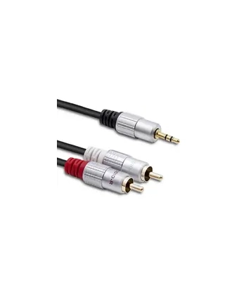Qoltec 2x RCA / Mini Jack 3.5mm| 1m | Czarny nr 1