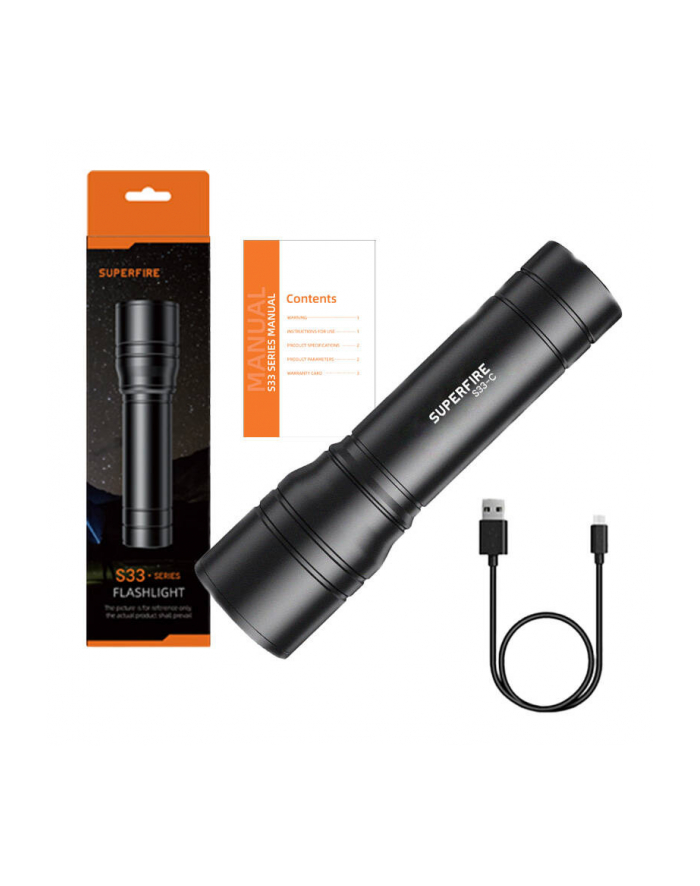 Latarka Superfire S33-C, 210lm, USB główny