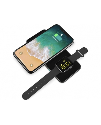 Swissten 2w1 Czarna Swissten Bezprzewodowa Ładowarka 2w1 Czarna