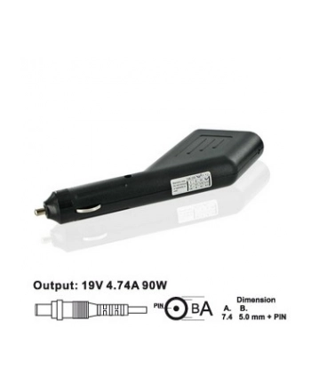 Whitenergy samochodowy zasilacz 19V/4.74A 90W wtyczka 7.4x5.0mm + pin HP nr 2