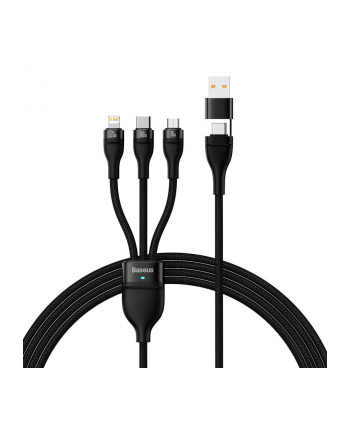 Baseus Flash Series 2 USB 3w1, USB-C + micro USB + Lightning, 100W, 1.2m (czarny) nr 2