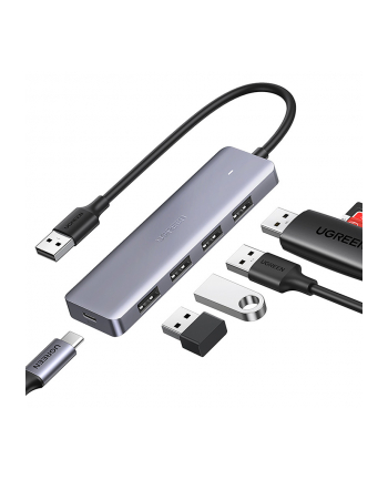 Ugreen 4w1 USB do 4x USB 3.0 + USB-C szary nr 1