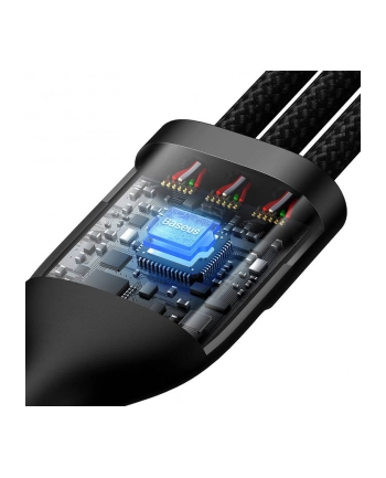 Baseus Flash Series 2 USB 3w1, USB-C + micro USB + Lightning, 100W, 1.2m (czarny) nr 1