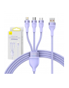Baseus Flash II USB 3w1, USB-C + micro USB + Lightning, 66W, 1.2m (fioletowy) - nr 1