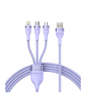 Baseus Flash II USB 3w1, USB-C + micro USB + Lightning, 66W, 1.2m (fioletowy) - nr 2