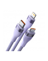 Baseus Flash II USB 3w1, USB-C + micro USB + Lightning, 66W, 1.2m (fioletowy) - nr 4