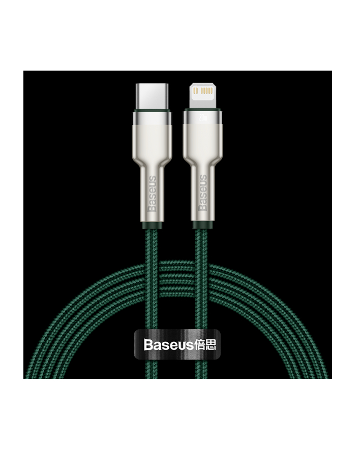 Kabel USB-C do Lightning Baseus Cafule, PD, 20W, 1m (zielony) główny