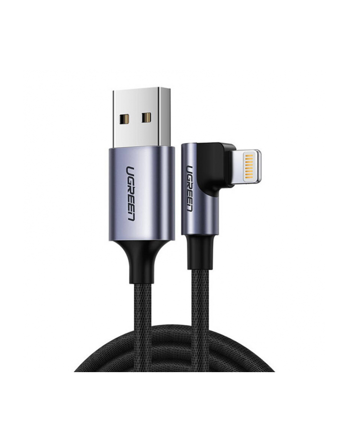 Ugreen US299 USB do Lightning kątowy, MFi, 1m czarny główny