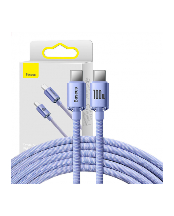 Baseus USB-C - USB-C Crystal Shine, 100W, 1.2m (fioletowy)