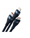 Baseus Flash Series 2 USB 3w1, USB-C + micro USB + Lightning, 100W, 1.2m (niebieski) - nr 2