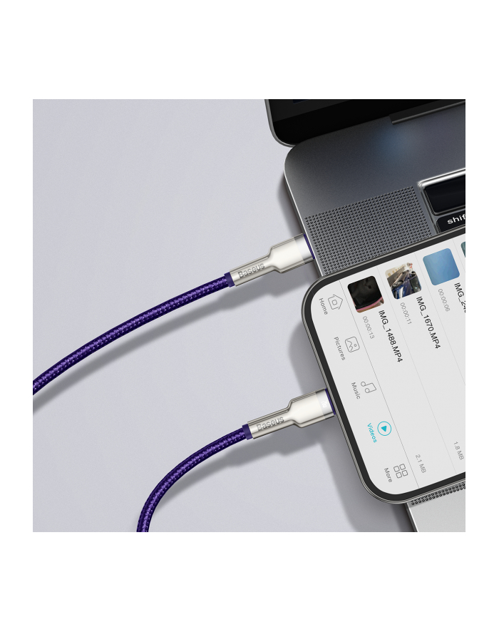 Baseus lightning - USB-C Cafule, PD, 20W, 2m (fioletowy) główny