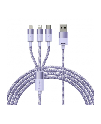Baseus StarSpeed USB 3w1, USB-C + micro USB + Lightning, 3,5A, 1.2m (fioletowy)