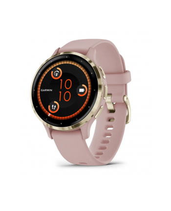 Garmin Venu 3s jasnozłota ramka z paskiem w kolorze dust rose