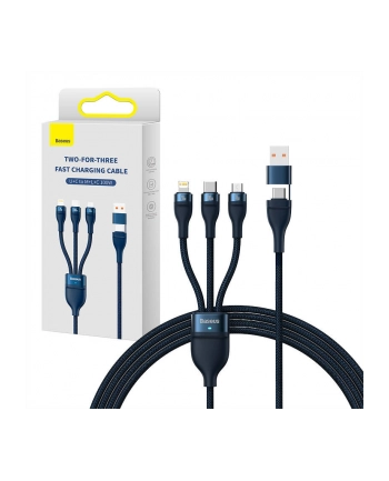 Baseus Flash Series 2 USB 3w1, USB-C + micro USB + Lightning, 100W, 1.2m (niebieski) nr 2