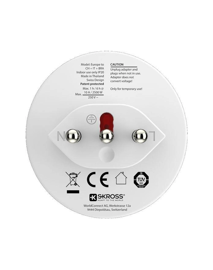 Skross Europe to CH+IT+BRA Adapter Podróżny główny