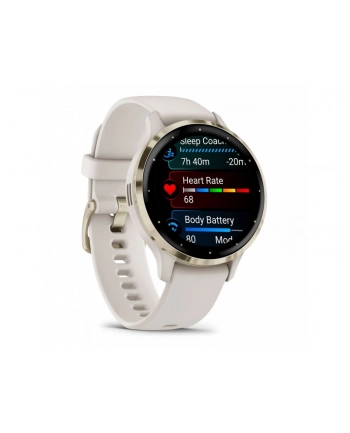 Garmin Venu 3s jasnozłota ramka z paskiem w kolorze ivory nr 2