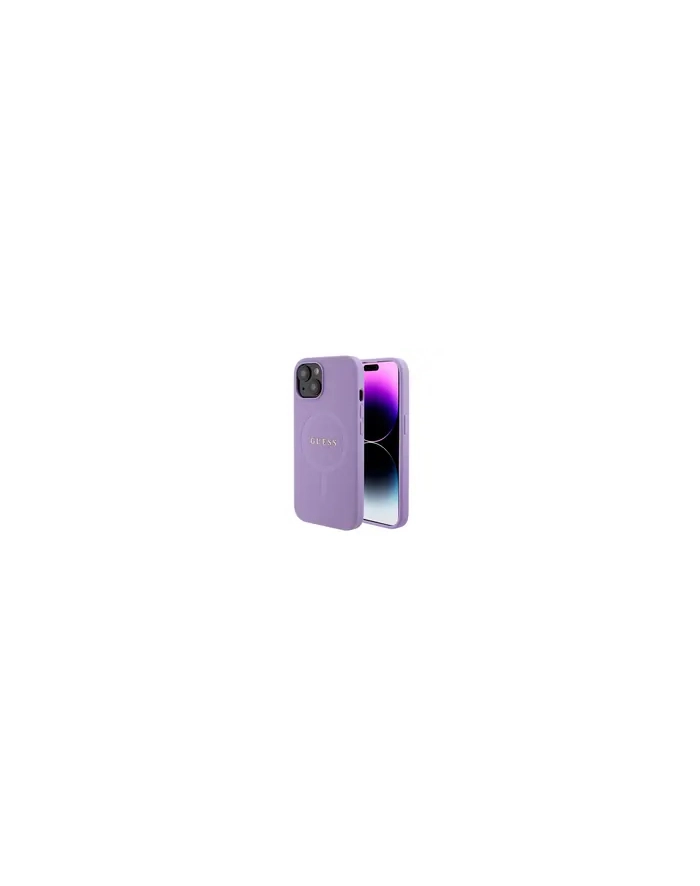 Guess Saffiano MagSafe - Etui iPhone 15 (fioletowy) główny
