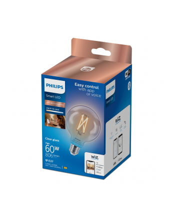 Philips Smart filament przezroczysta E27 G95 7 W (60 W), WW-CW