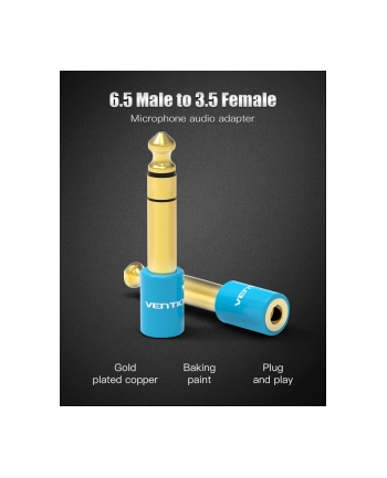 Vention miniJack 3.5mm do Jack 6.35mm Adapter audio mini Jack 3.5mm - Jack 6.35mm nr 1