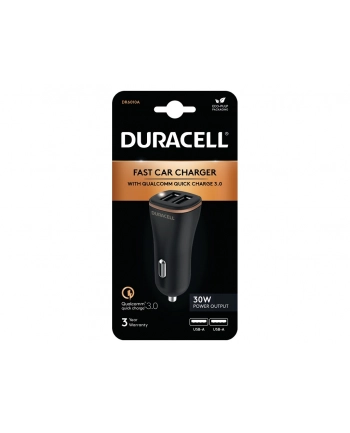 Duracell 2xUSB 30W (czarna) ładowarka samochodowa