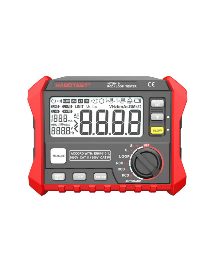 Habotest HT5910 tester wyłączników różnicowoprądowych / rezystancji główny