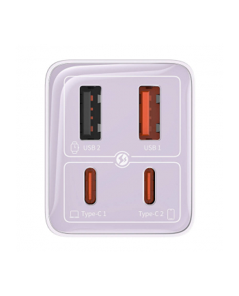 Baseus GaN6 Pro, 2xUSB-C + 2xUSB, 65W (fioletowa)